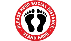 5 Pack of Temporary Social Distancing Floor Stickers