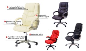 PU Leather Office Chair- Optional Massage Function (4 Colours) from €89.99