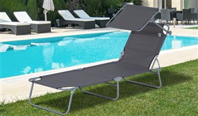 Outsunny Adjustable Sun Lounger with Sunshade