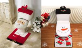 Santa, Snowman, Reindeer or Elf Bathroom Decoration Set