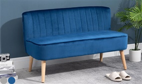 Faux Velvet Upholstered 2 Seater Sofa - 2 Colours