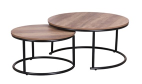 Set of 2 Joya Wooden Circular Coffee Tables