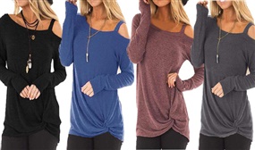 Women's Gorgeous Cold Shoulder Top with Twist Front Detail