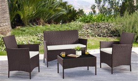 CLEARANCE SALE: 4 or 6 Seater Rattan Set with Rain Cover Option