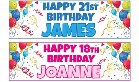 Personalised Kids Birthday Banners - 11 Unique Styles