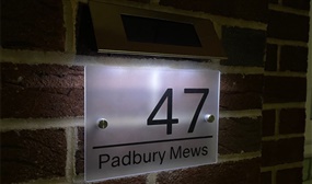 Personalised Premium Frosted Door Sign With Solar Light Option