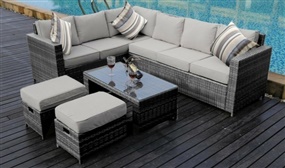 EXPRESS DELIVERY: Barcelona Rattan Corner Sofa Set with Optional Rain Cover