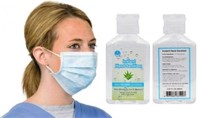 Surgical Face Masks - 2, 4, 8, 12, 24 or 36 - Optional Hand Sanitiser