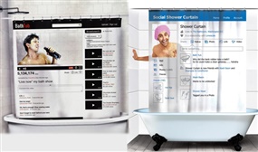 Social Media Shower Curtain. 2 Styles