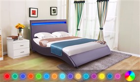 Furnituremaxi® Double Bed Frame with LED Headboard
