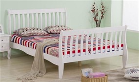 Furnituremaxi® Double Slatted Solid Pine Bed Frame 