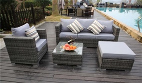 Yakoe 5 Seater Rattan Garden Furniture Set with Raincover