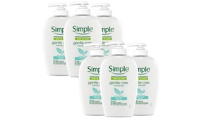 3 or 6 Pack of Simple Kind to Skin Gentle Care Hand Wash with Mint Oil - 250ml