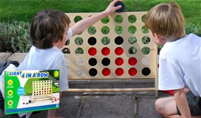 Kids Giant Wooden 4 in a Row Game - Suitable for 3+ Years