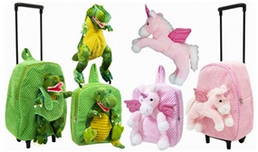 Dinosaur or Unicorn Plush Toy Backpack and Trolley