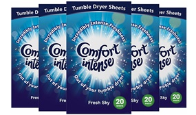 Pack of 5 Comfort Intense Fresh Sky Tumble Dryer Sheets