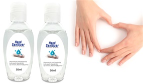 2 Pack of 50ml 75% Alcohol Hand Sanitizers