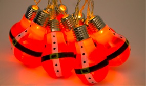 10 Pack of Santa Clause Bulb String Lights