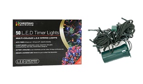 50 LED Timer Christmas Lights