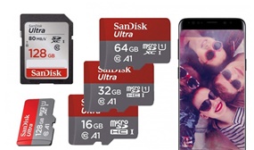 Sandisk Ultra Class 10 SD & Micro-SD Memory Cards - 16GB, 32GB, 64GB, 128GB