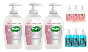 3 or 6 Pack of Radox or Simple Anti bacterial Handwash 