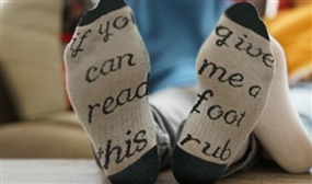 Pair of Novelty 'Give Me a Foot Rub' Socks