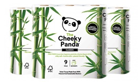 5 Pack ( 45 Rolls) of The Cheeky Panda 3 Ply Natural Bamboo Toilet Roll ( 9 Rolls in Each Package)