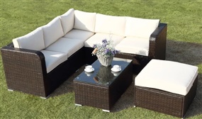 SPRING PRESALE: 6 Seater Rattan Furniture Set with Rain Cover