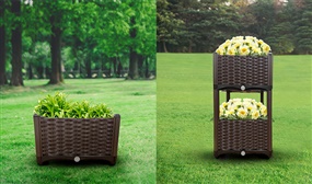 Multi-Functional, Versatile Rectangular Planter Box with Optional Decorative Legs 