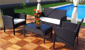 4 or 6 Seater Swing & Harmonie® Rio Rattan Garden Furniture - 3 Colours 