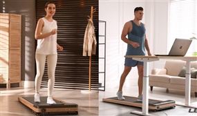 DeskWalk360 Flat Walking Treadmill. Easy to Transport and Store under Beds, Sofa or Desk