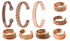 Acusoothe Copper Magnetic Pain Relief Therapy Bracelet & Rings