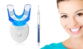 Glamza Hello Smileâ¢ LED Teeth Whitening Mouth Guard and Whitening Gel