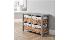Stylish Dartmouth Storage Unit With Natural Woven Baskets