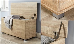 Large Ottoman Storage Box With Hinged Lid - 6 Colours