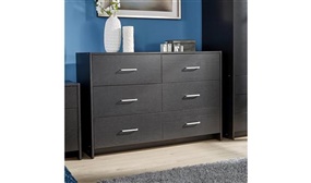 Wide High Capacity 6 Drawer Chest - Black, Oak, or White