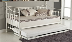 Single French Day Bed with Trundle and Mattress Option