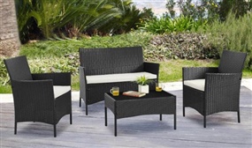 4 Seater Rattan Set with Rain Cover Option