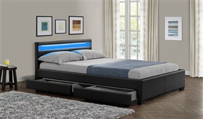 Comet Black Four Drawer Bed Frame with Mattress Option