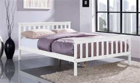 Hampton White Pine Wooden Bed - Single, Double or King