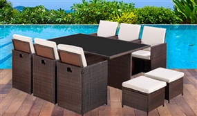 10 Seater Rattan Cube Sets