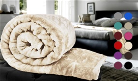 Luxury Soft Faux Mink Fleece Throws in 3 Sizes & Multiple Colours