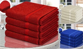 4 Pack of Luxury Cotton Bath Sheets in 9 Colours