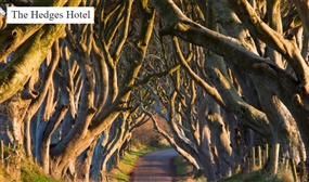 1 or 2 Night Stay for 2, Bottle of Bubbly on Arrival & More at The Hedges Hotel, Co Antrim. 