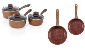 JML 8 Piece Copper Stone Non-Stick Pot & Pan Set 