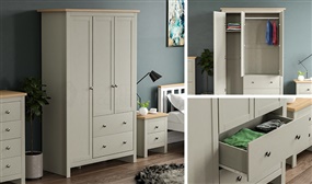 Vida Designs Arlington 3 Door 2 Drawer Wardrobe