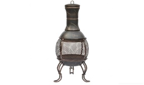Black and Gold Steel Chiminea