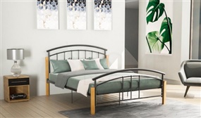 Venice Metal & Wood Bed in Various Sizes