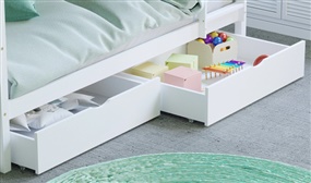 Libra Timber Frame Single Beds & Roll out Underbed Storage Drawers - 3 Colours Available