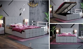 Valentina Double Bed with Ottoman Storage Option in 4 Colours